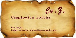 Csaplovics Zoltán névjegykártya