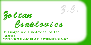 zoltan csaplovics business card